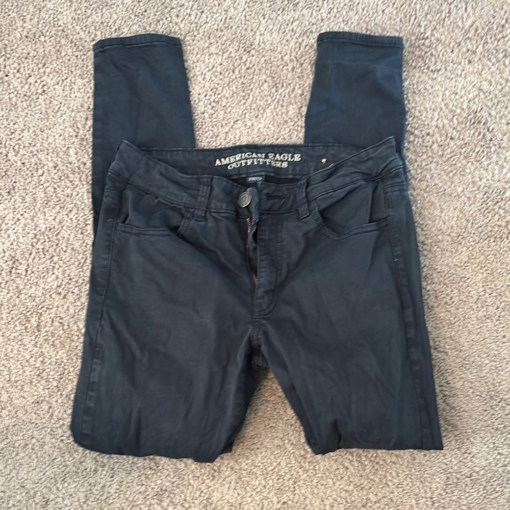 American Eagle Outfitters Women's Dark Gray Skinny Jeans